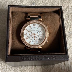 Rose gold Michael Kors watch with embellishments